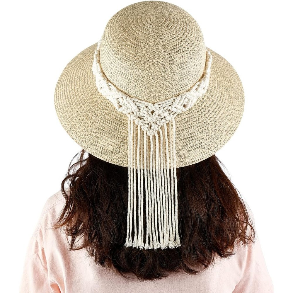 Womens Straw Fedora Packable Wide Brim Foldable Roll up Floppy Bucket Cap